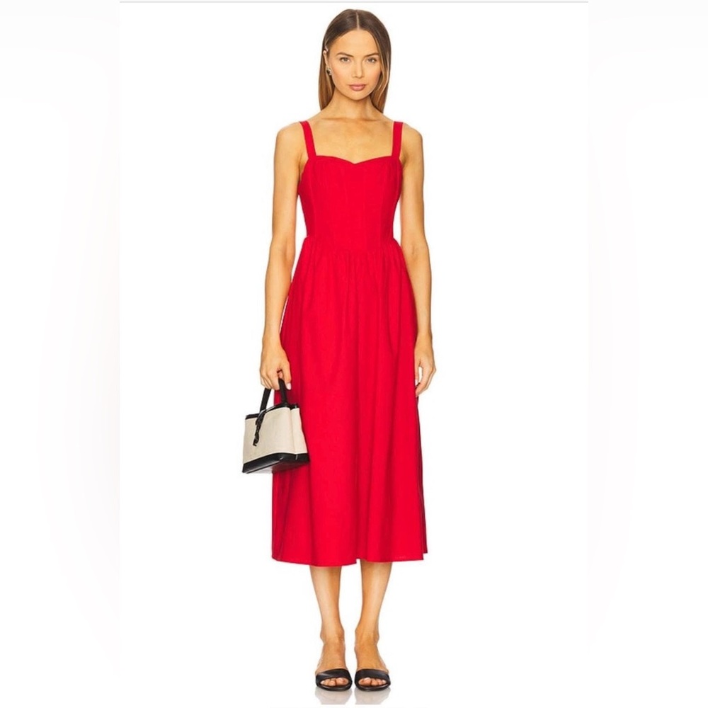Elegant Red Midi Dress